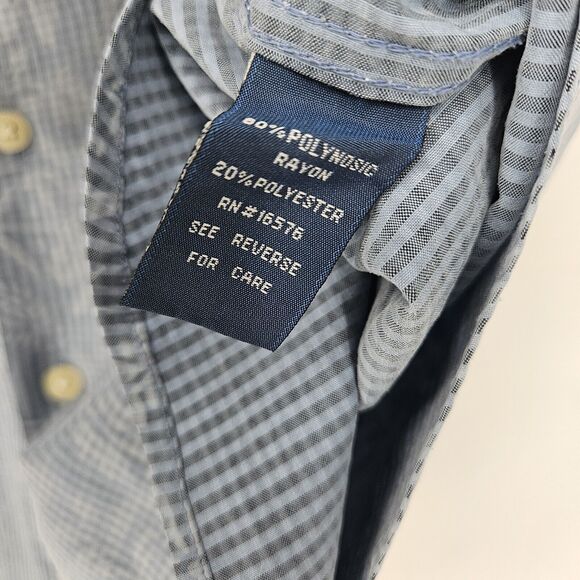 Hobie Shirt Mens Medium Blue Floral Striped Button Up Polynosic Rayon Vintage M‎ - Picture 4 of 12